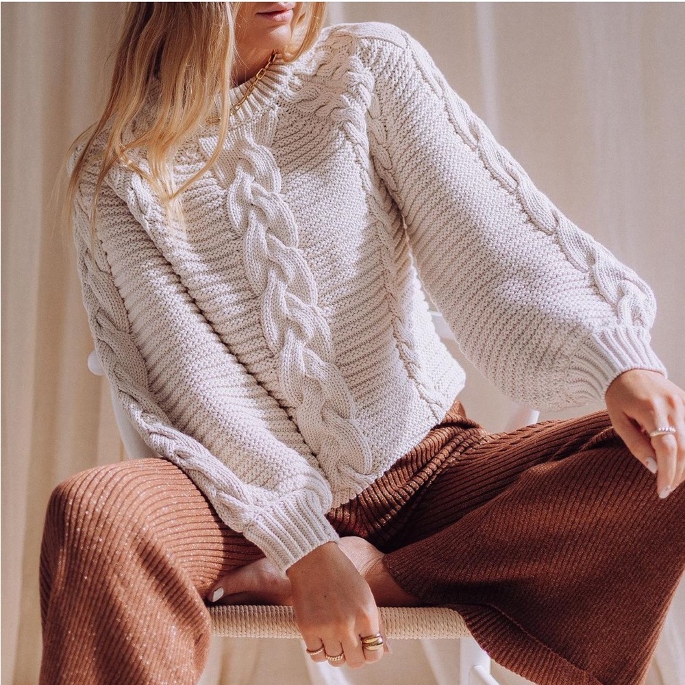 🛑 SOLD 🛑 Spell Brunch Cable Knit Jumper in Sand 🫶 - Picture 4 of 16